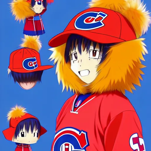 Image similar to anime Portrait of Youppi the Habs Montreal Canadiens Mascot as a very cute powerful and friendly pokemon, highly detailed anime, high evolution, 1990s, legendary, smooth, sharp focus, dynamic lighting, intricate, trending on ArtStation, illustration pokemon, art by WLOP