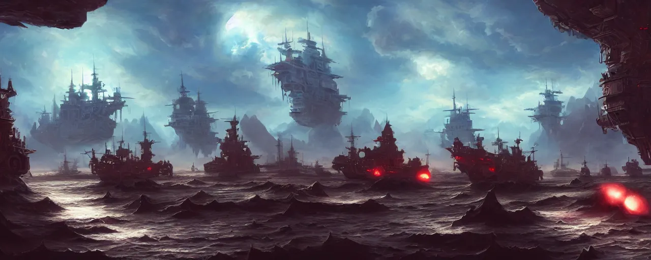 Prompt: an intricate concept art of space pirates landing in a new world, concept art, matte painting, style by dylan cole and tyler edlin art, hyper realistic, sci - fi, environment design, wide angle, unreal engine, epic lighting,