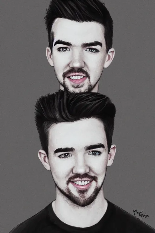 Image similar to Sean McLoughlin, Jacksepticeye, Irish Youtuber, solo portrait, gigachad meme, grayscale 🎨🖌️