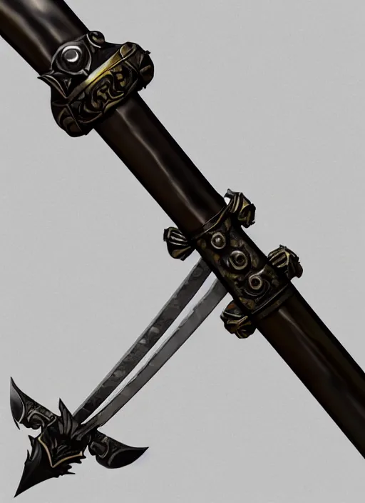 Prompt: hyper realistic glorious ancient katana sword in a obsidian metal armor, futuristic design, designed by makoto kobayashi and luca zampriolo, portrait, cyberpunk style, wood and gold details, intricate, extremely detailed, ornate, deep of field, hard surface, exoskeleton, substance designer metal unreal engine. amazing likeness. very detailed.