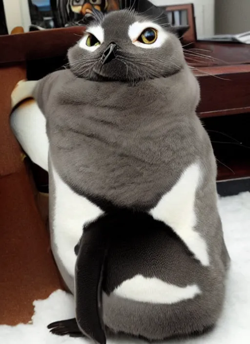 Image similar to penguin cat hybrid