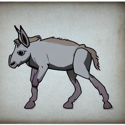 Image similar to donkey made of concrete artstyle