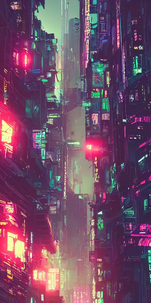 Prompt: wide! cyberpunk alley with a partial power outage, digital art, readable text, bold outlines, clean, cinematic camera, 8 k,