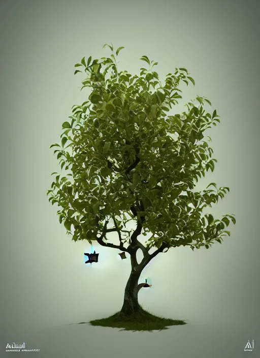 Prompt: an isolated apple tree, 3 d render, art nouveau style, ultra realistic, masked transparent flat background, popular on sketchfab, pixelsquid, 8 k, volumetric lighting, super focused, no blur, trending on artstation, octane render, ultra detailed, hyperrealistic, by artgerm and alphonse mucha