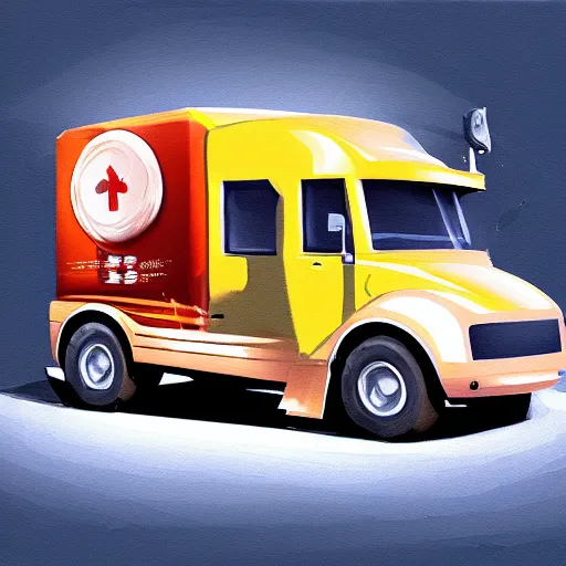 Image similar to bioengineering hamster truck, concept art, oil brush strokes