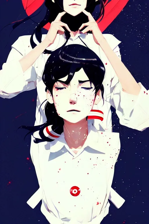 Image similar to a ultradetailed beautiful panting of a stylish woman wearing a sailor uniform, she has black hair, by conrad roset, greg rutkowski and makoto shinkai, trending on artstation