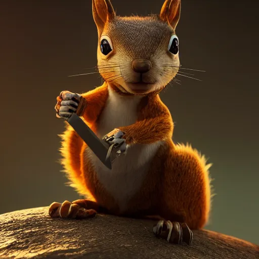 Image similar to Epic robot squirrel, Octane render, award-winning image, 4k, trending on reddit, cinematic, dramatic, even your grandma likes it, 8k, 56k dial-up