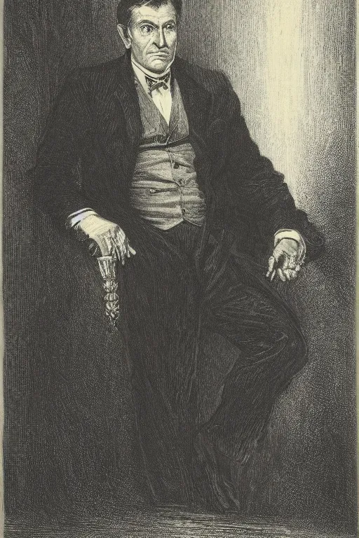 Image similar to portrait of Blake Carrington, Gustave Dore lithography