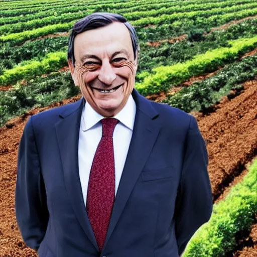 Image similar to Mario Draghi becomes a mais farmer