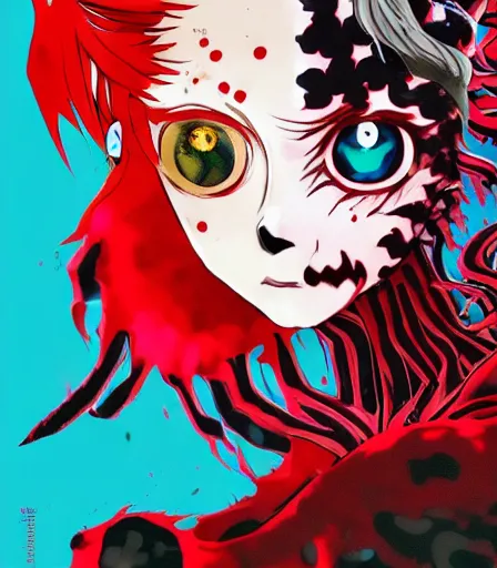 Image similar to Tim Burtons style Kimetsu no Yaiba by Alex Pardee and Nekro and Petros Afshar, and James McDermott,unstirred paint, vivid color, cgsociety 4K