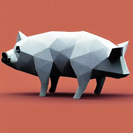 Image similar to low poly isometric pig on a blank background