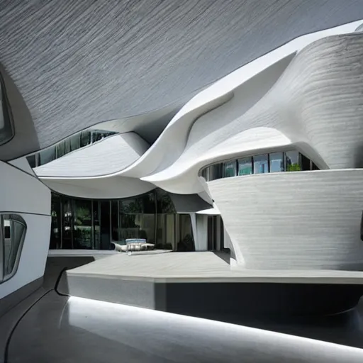 Image similar to house designed by zaha hadid