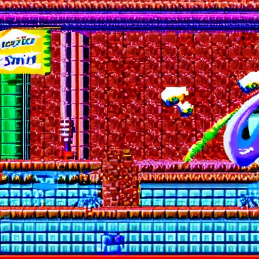 Prompt: classic sonic the hedgehog liquid goop, swirling viscous fluid, Sega 1991