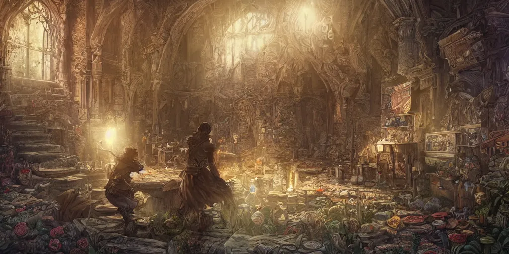 Image similar to we have also come to this hallowed spot to remind america of the fierce urgency of now. ultrafine highly detailed colorful illustration, intricate linework, sharp focus, octopath traveler, final fantasy, unreal engine highly rendered, global illumination, radiant light, intricate environment