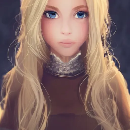 Image similar to blonde haired young gorgeous royal princess cute golden eyes concept art artstation pinterest wallpaper full hd high quality high resolution detailed beautiful epic masterpiece phenomenal incredible extraordinary amazing awesome spectacular exceptional astonishing astounding stunning magnificient wonderful marvelous