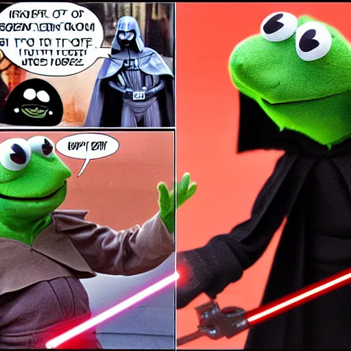 Image similar to sith lord kermit the frog