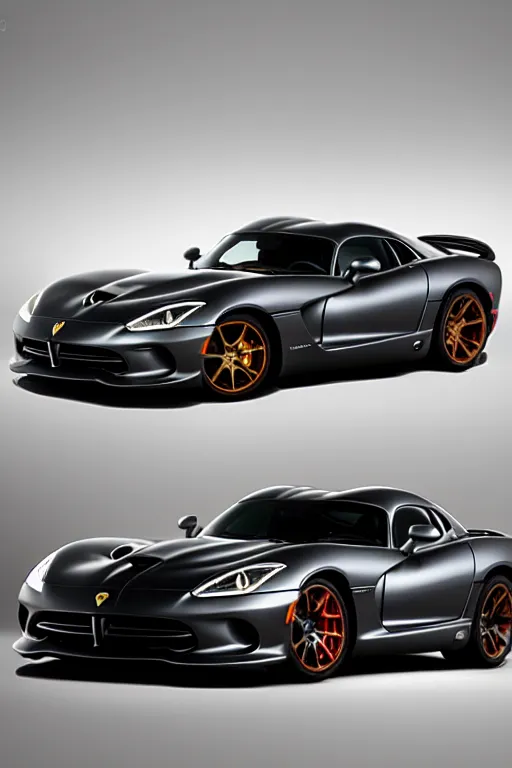 Image similar to Dodge Viper GTS crossed with a Lamborghini Aventador, studio lighting, high resolution, award winning.