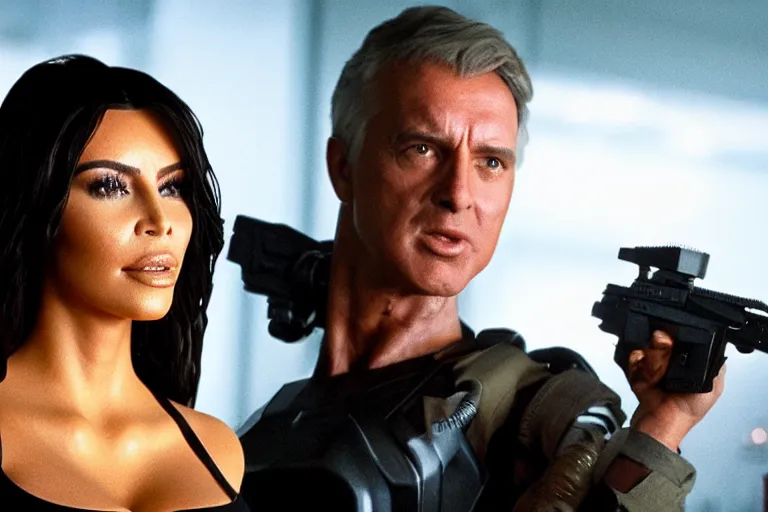 Image similar to VFX movie where Kim Kardashian plays the Terminator by James Cameron
