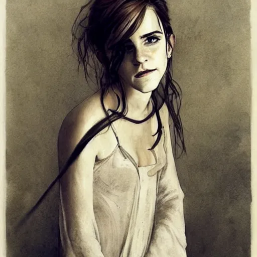 Image similar to emma watson, full body, by jean - baptiste monge