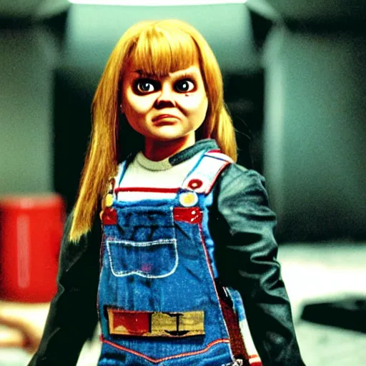 Image similar to a film still of tiffany ( from chucky ) in star wars realistic, detailed