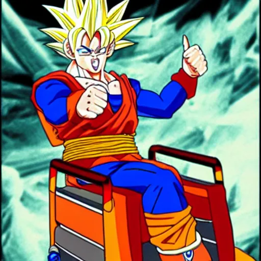 KREA - goku in a wheel chair power over 9000 disabled