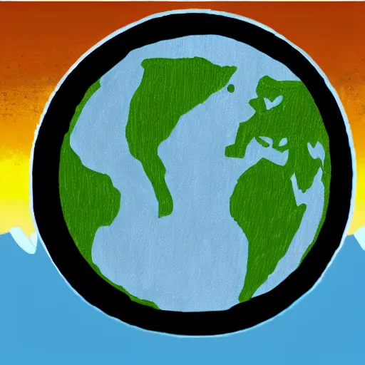 Image similar to planet earth drawn on Microsoft Paint 2009