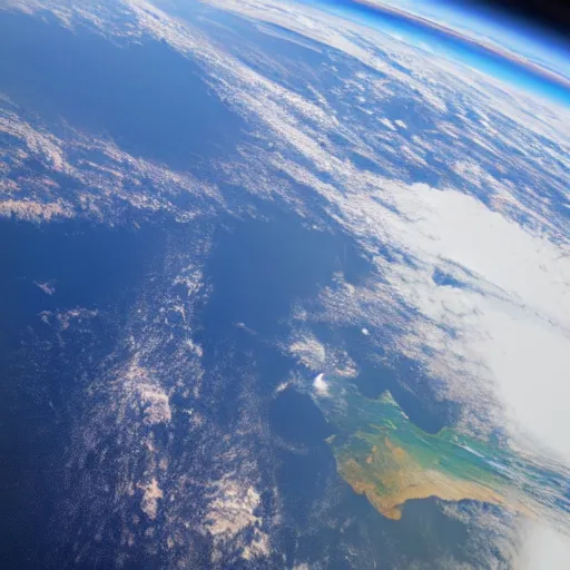 Prompt: view of the earth from the iss, fisheye lens, 4 k, photoreal, atmosphere