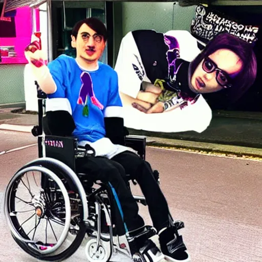Prompt: filthy frank pimp my wheelchair
