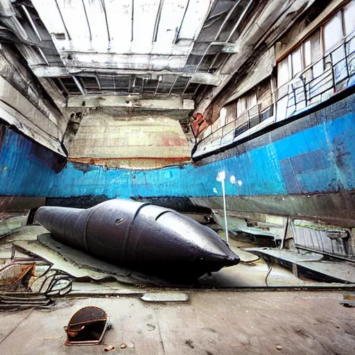 Prompt: Makeshift magical submarine in a dry dock, by Jason Chan