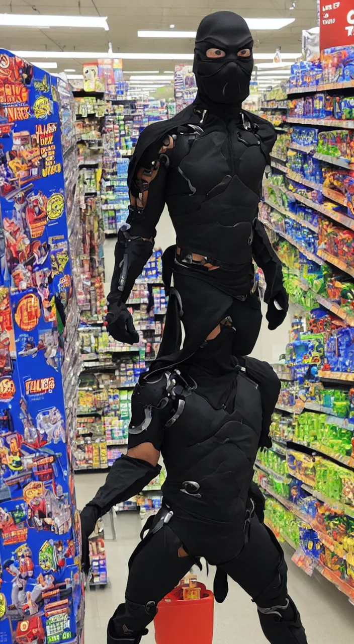 Image similar to cyborg ninja in walmart