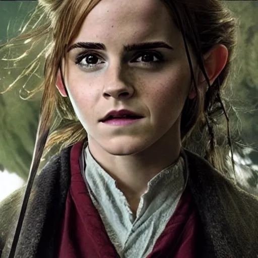 Image similar to emma watson as a hobbit