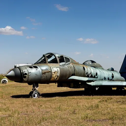 Image similar to derelict A10 warthog jet in the boneyard