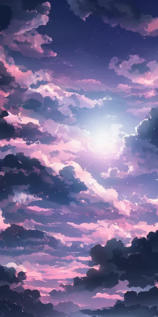Image similar to look at the sky fall, anime scenery, 4k ultra