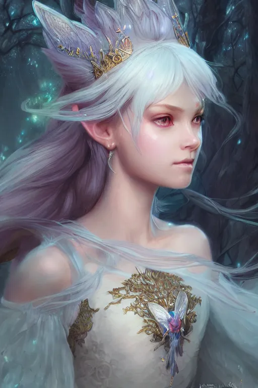 Image similar to fairy princess, highly detailed, d & d, fantasy, highly detailed, digital painting, trending on artstation, concept art, sharp focus, illustration, art by artgerm and greg rutkowski and fuji choko and viktoria gavrilenko and hoang lap