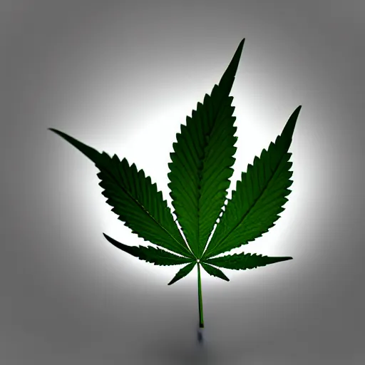 Image similar to weed leaf, marijuana leaf, on fire, burning, 3D render, 3D model, highly-detailed fire