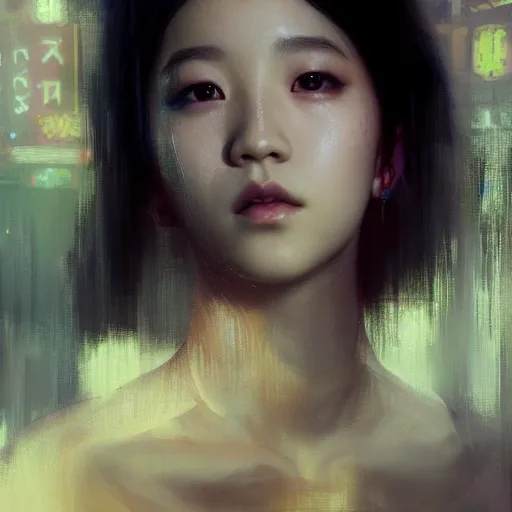 Image similar to jisoo of blackpink, hyperrealistic portrait, bladerunner street, art of elysium by jeremy mann and alphonse mucha, fantasy art, photo realistic, dynamic lighting, artstation, poster, volumetric lighting, very detailed face, 8 k, award winning