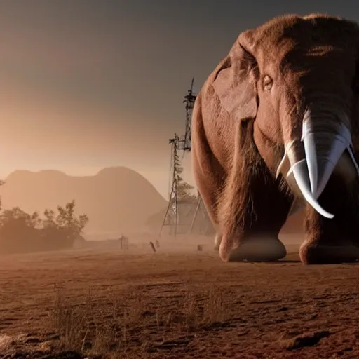 Image similar to elon musk with very long tusks 8 k ultra realistic, award winning, unreal engine 5, masterpiece, atmosphere glow, hyperrealistic, focused, extreme details, cinematic