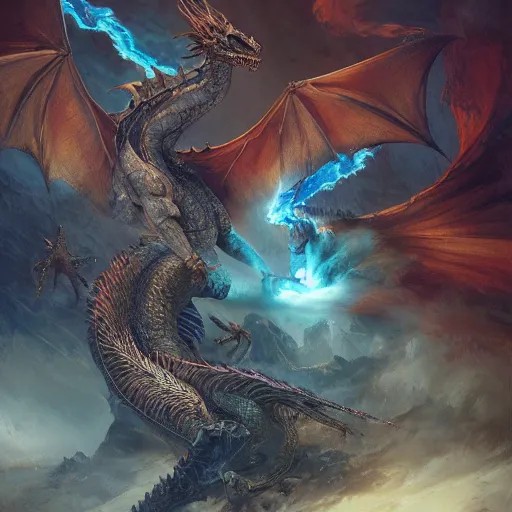 Prompt: fire breathing dragon, Leonardo, marvel, dark, intricate, highly detailed, smooth, artstation, digital illustration by Ruan Jia and Mandy Jurgens and Artgerm and Wayne Barlowe and Greg Rutkowski and Zdislav Beksinski