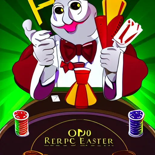 Prompt: pepe casino delaer, gambling, casino, detalied, artstation