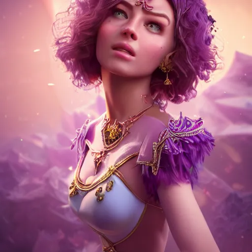 Image similar to wonderful princess of amethyst with fair skin, ornate 8 k gorgeous intricate detailed, accent lighting, dramatic light, octane render
