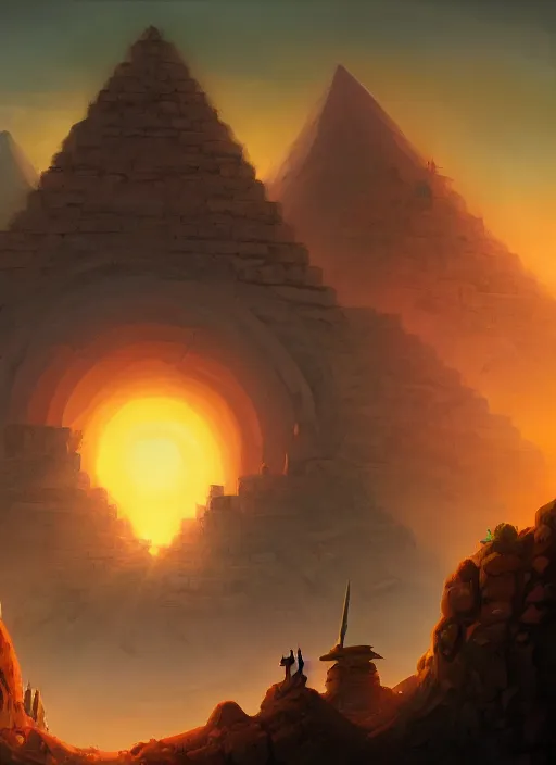 Prompt: gigantic circular pyramid with 3 steps and walled cities on each step, a singular monumental tower in the center, pitchblack sky, extremly detailed digital painting, in the style of andreas rocha and noah bradley and tyler edlin and peter mohrbacher, mystical colors, rim light, beautiful lighting, 8 k, stunning scene, raytracing, octane, trending on artstation