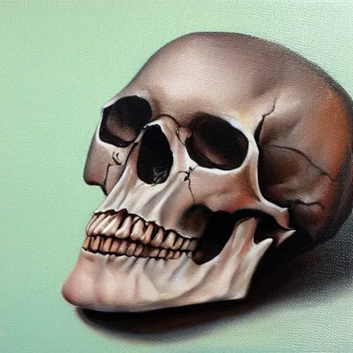 Image similar to oil painting skulls and tears detailed realistic by kristen margiotta