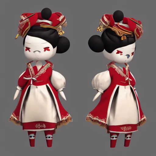 Prompt: cute fumo plush of a courtesan girl from the court of her high imperial majesty, stylized brdf, vray