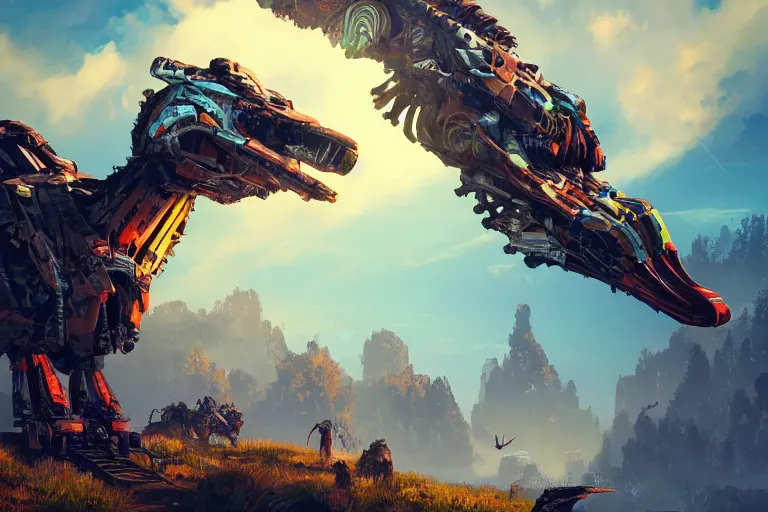 Image similar to glinthawk machine mecanical creature robot of horizon forbidden west horizon zero dawn bioluminiscence global illumination ray tracing hdr fanart arstation by ian pesty and alena aenami artworks in 4 k