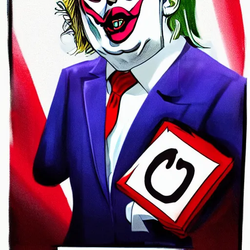 Image similar to Donald Trump is the Joker, concept art