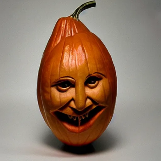 Image similar to gourd carved to look like the face of amber heard