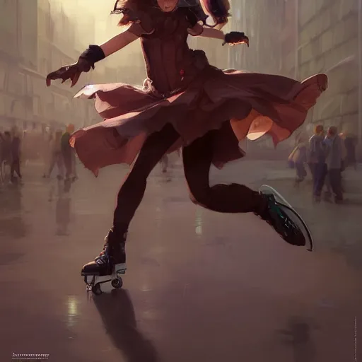 Prompt: Nerd skating on the internet, by Stanley Artgerm Lau, WLOP, Rossdraws, James Jean, Andrei Riabovitchev, Marc Simonetti, Yoshitaka Amano, ArtStation, CGSociety,