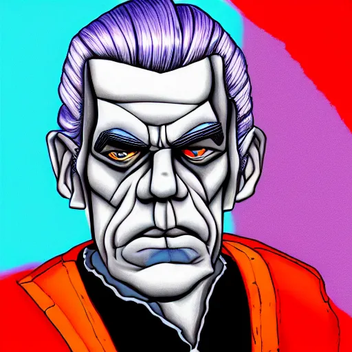 Prompt: Portrait illustration of Boris Karloff in the style of Dagonball Z