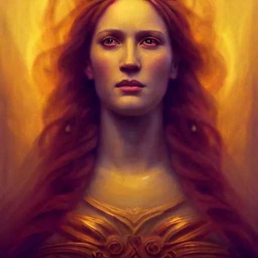 Image similar to majestic gracious regal goddess mater theia portrait, ancient greece, atmospheric lighting, painted, intricate, volumetric lighting, beautiful, rich deep colours masterpiece, golden hour, golden ratio, sharp focus, ultra detailed, by leesha hannigan, ross tran, thierry doizon, kai carpenter, ignacio fernandez rios