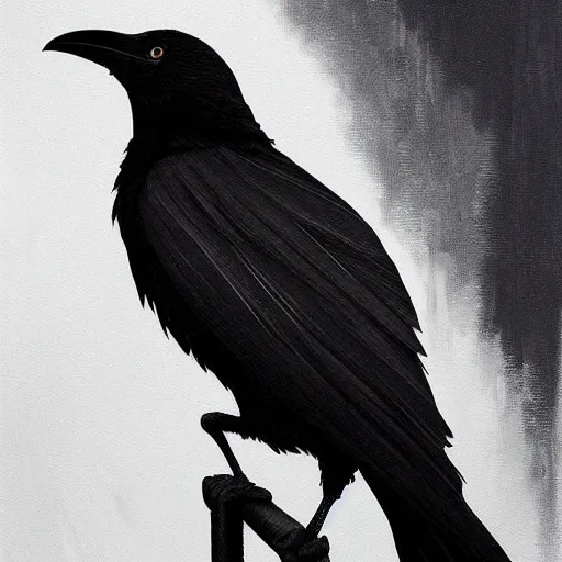 Image similar to a simple crow painting by Android Jones and M. C. Escher collaboration, futurist, digital art, dramatic lighting